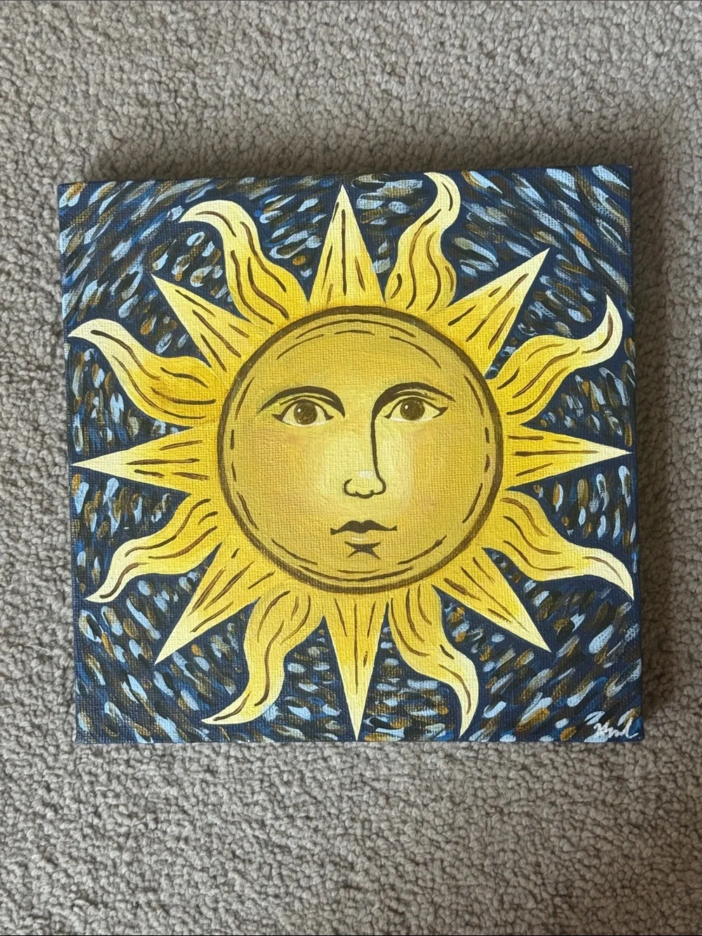 Sun & Moon Canvas Hand Painted Set!